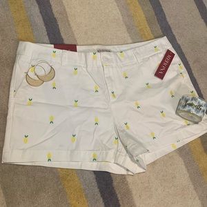 Merona white chino shorts with lemons NWT size 12